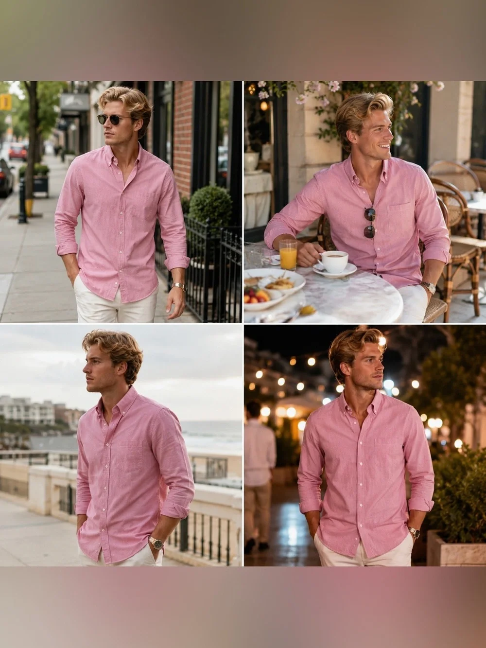 J. Crew Men's Pink Long-Sleeve Button-Down Shirt